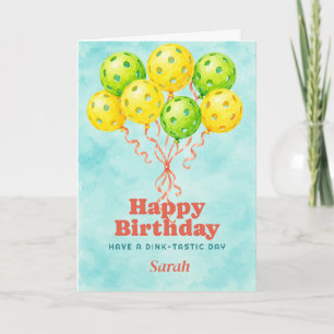Pickleball Balloons Birthday Card for Her