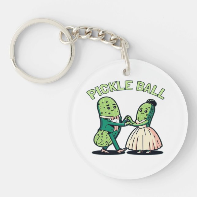 Pickleball Ballroom Dancing Key Ring (Front)