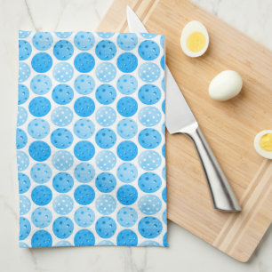 Pickleball Balls - Blue Pickleball Balls on White Tea Towel