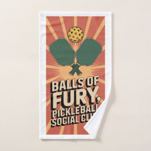 Pickleball Balls Of Fury Social Club Hand Towel