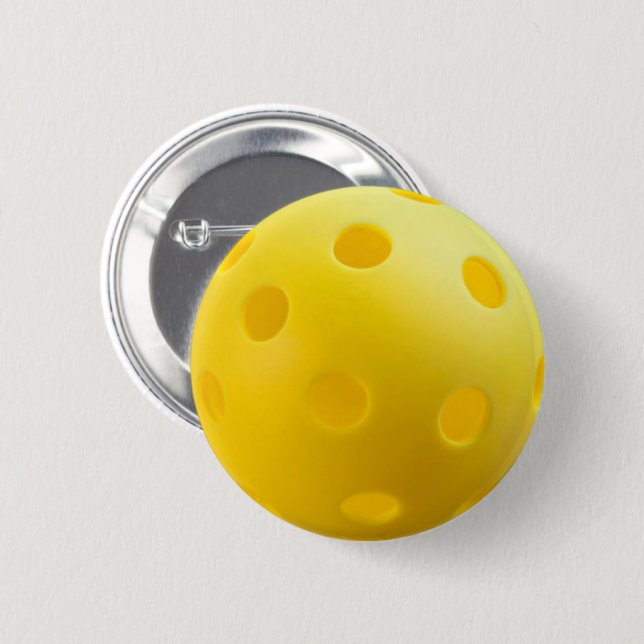 Pickleball Balls - Yellow Pickleball Button (Front & Back)