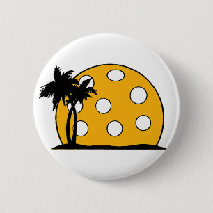 Pickleball Beach Sunset 6 Cm Round Badge