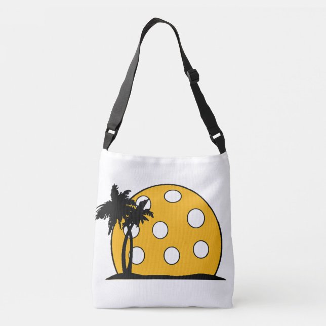 Pickleball Beach Sunset Crossbody Bag (Back)