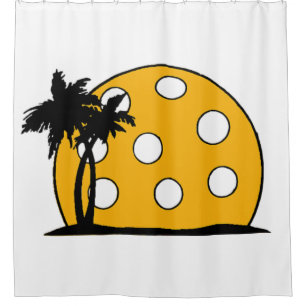 Pickleball Beach Sunset Shower Curtain
