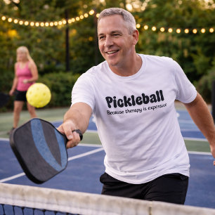Pickleball Because Therapy is Expensive - Funny Tri-Blend Shirt