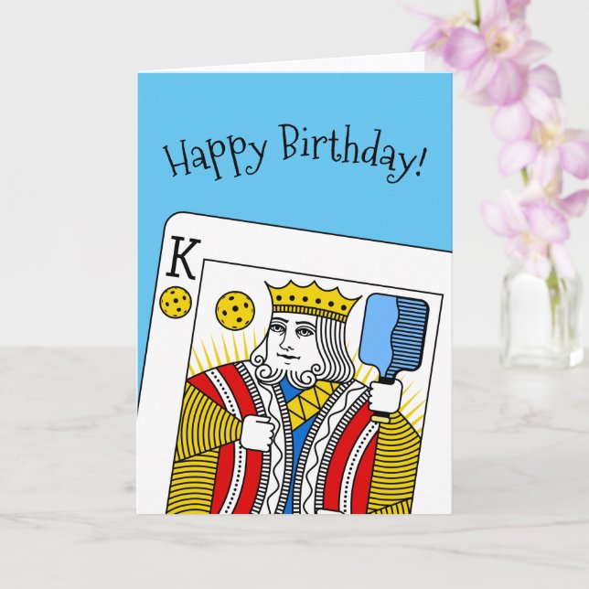 Pickleball Birthday Card - Pickleball King (Orchid)