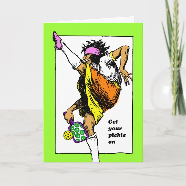 Pickleball Birthday, Get Your Pickle On, Dink It Card (Front)