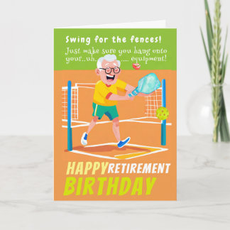 Pickleball Birthday Happy Retirement Greetings Card