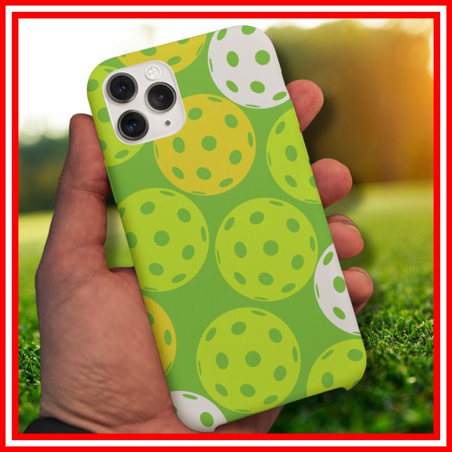 Pickleball Birthday Party Cute Green Sports Case-Mate iPhone Case (Creator Uploaded)