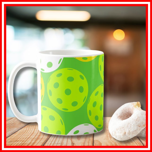 Pickleball Birthday Party Cute Green Sports Coffee Mug (Creator Uploaded)