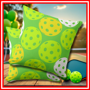 Pickleball Birthday Party Cute Green Sports Cushion