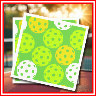 Pickleball Birthday Party Cute Green Sports Napkin