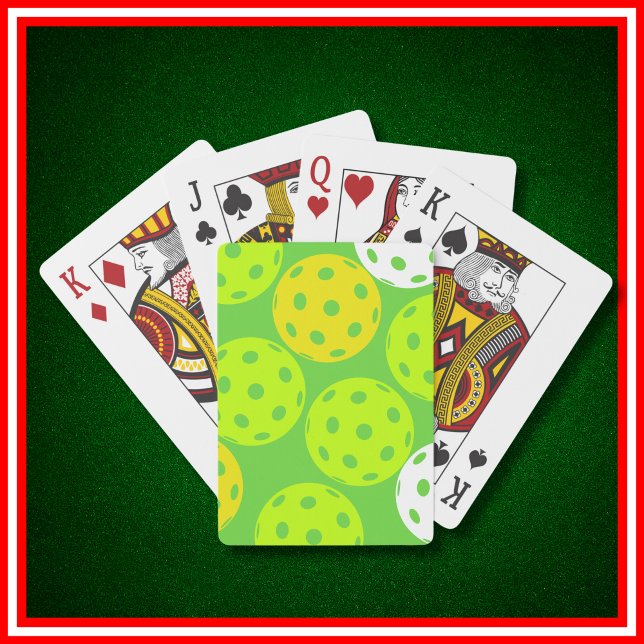 Pickleball Birthday Party Cute Green Sports Playing Cards (Creator Uploaded)