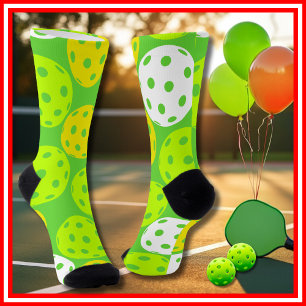 Pickleball Birthday Party Cute Green Sports Socks