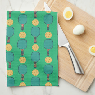 Pickleball Birthday Party Green Tea Towel