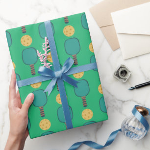 Pickleball Birthday Party Green Wrapping Paper