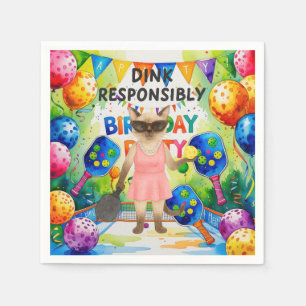 Pickleball Birthday Party themed Napkin