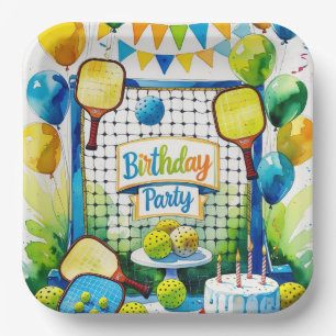 Pickleball Birthday Party themed Paper Plate