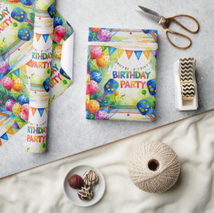 Pickleball Birthday Party themed Wrapping Paper