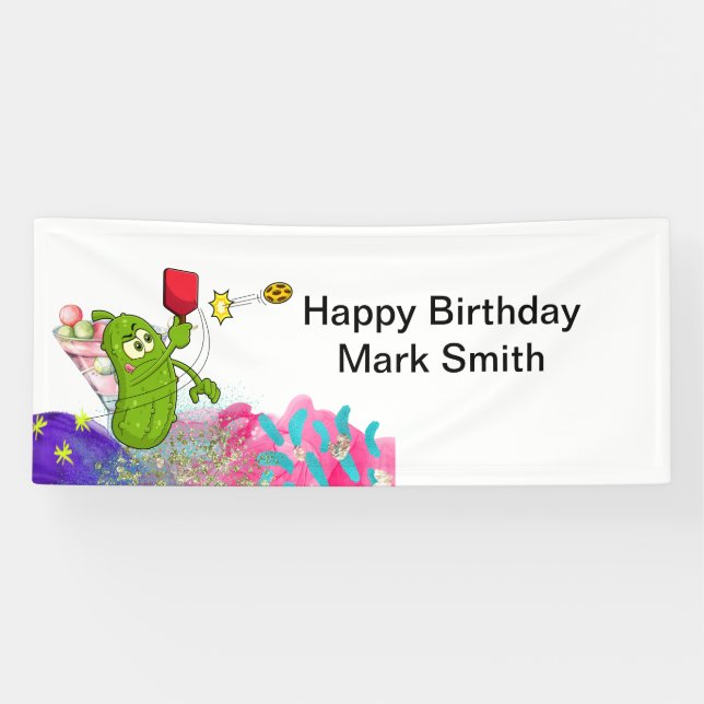 Pickleball Birthday themed  Banner (Horizontal)