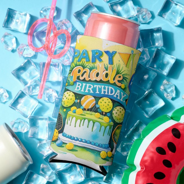 Pickleball Birthday themed  Seltzer Can Cooler (In Situ Summer)