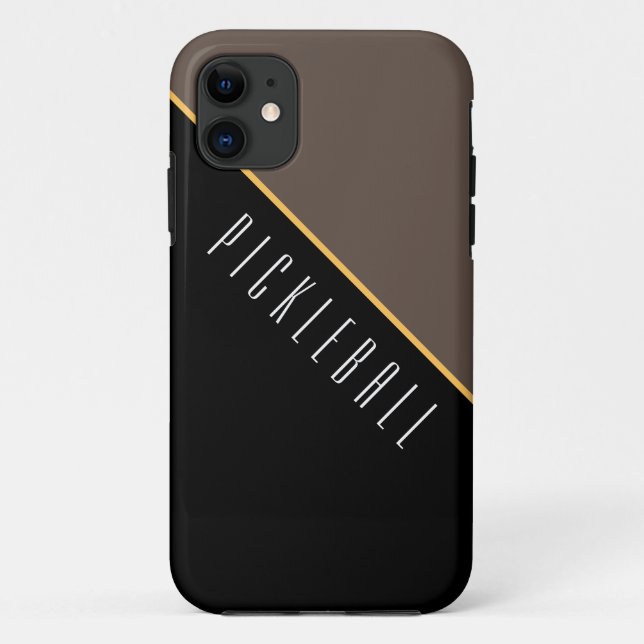 PICKLEBALL Bold Black Brown Slant Colour Block Case-Mate iPhone Case (Back)