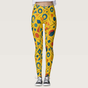 Pickleball Bold Wassily Kandinsky Style Pattern Leggings