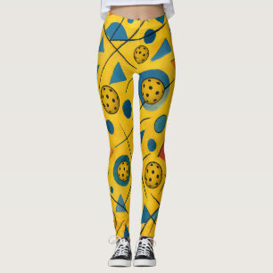 Pickleball Bold Wassily Kandinsky Style Pattern Leggings