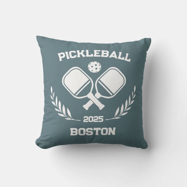 Pickleball Boston 2025 Custom Sage Blue Cushion (Front)