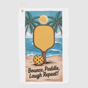 Pickleball Bounce Paddle Laugh Repeat Vacation Golf Towel