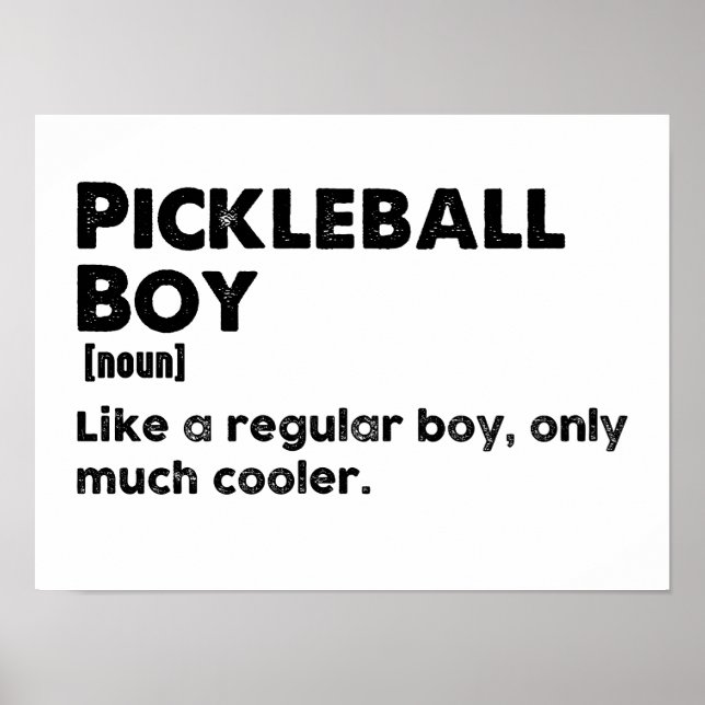 Pickleball Boy Funny Dictionary Definition Pickle Poster (Front)