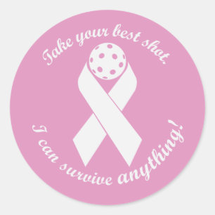 Pickleball Breast Cancer Survivor Classic Round Sticker