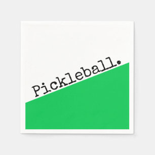 PICKLEBALL Bright Green White Slant Colour Block Napkin