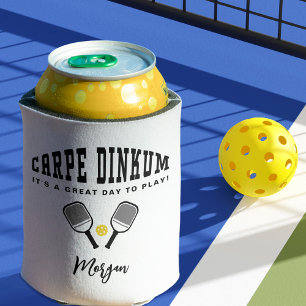 Pickleball Carpe Dinkum Custom Name Quote Cool Fun Can Cooler
