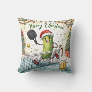 Pickleball celebrate Christmas with beer Cushion