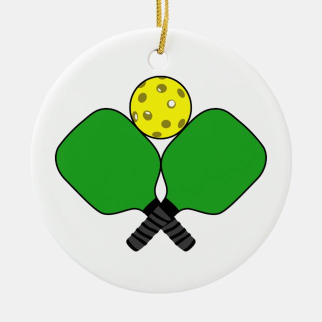 Pickleball Ceramic Ornament (Front)