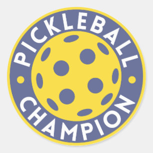 Pickleball Champion Classic Round Sticker