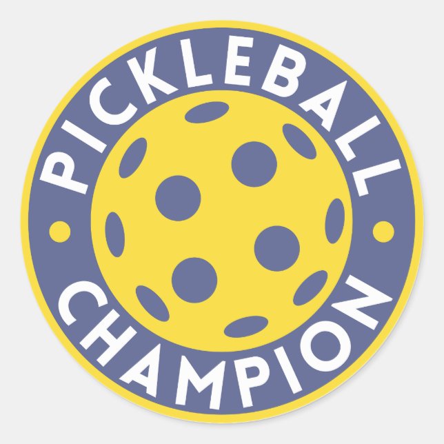 Pickleball Champion Classic Round Sticker (Front)