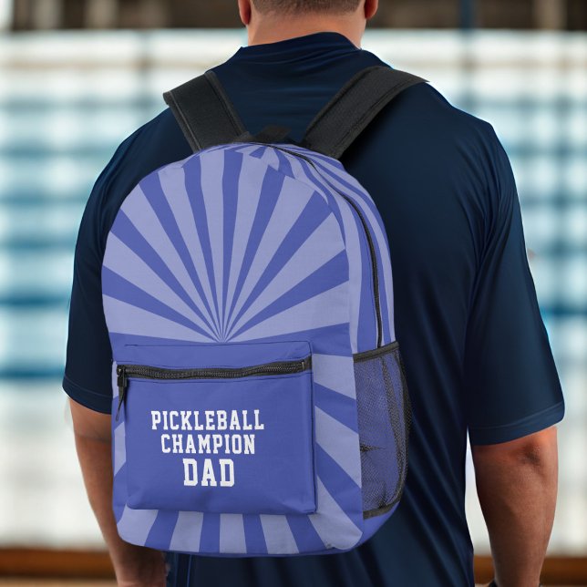 Pickleball Champion Dad Blue Backpack (Pickleball Champion? Here's your backpack! Add your initials)