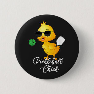Pickleball Chick Funny Pickleball 6 Cm Round Badge