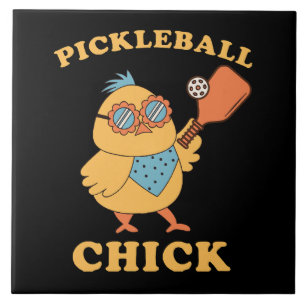 Pickleball Chick - retro Ceramic Tile
