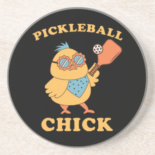 Pickleball Chick - retro Coaster