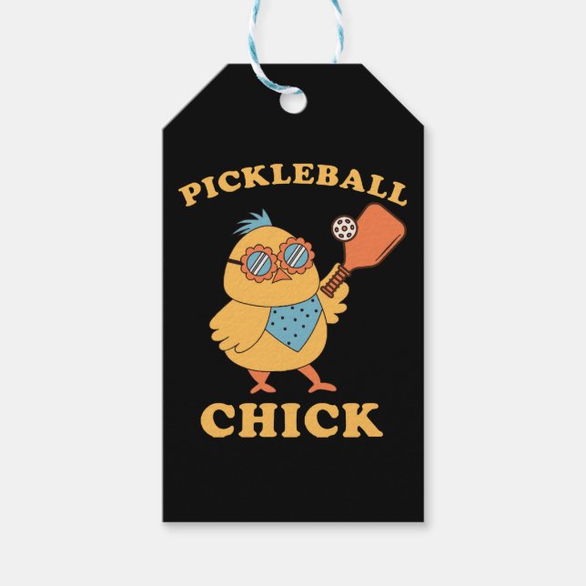 Pickleball Chick - retro Gift Tags (Front)