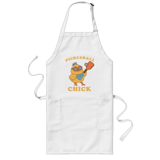 Pickleball Chick - retro Long Apron (Front)