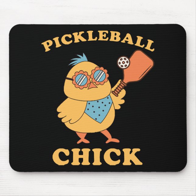 Pickleball Chick - retro Mouse Pad (Front)