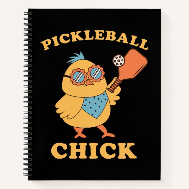 Pickleball Chick - retro Notebook (Front)