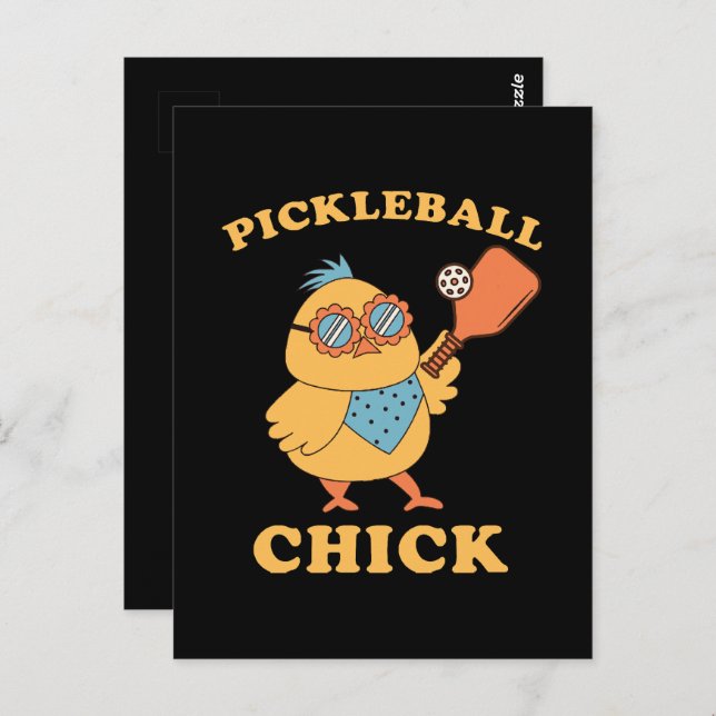 Pickleball Chick - retro Postcard (Front/Back)