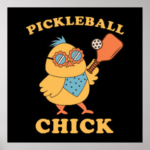 Pickleball Chick - retro Poster