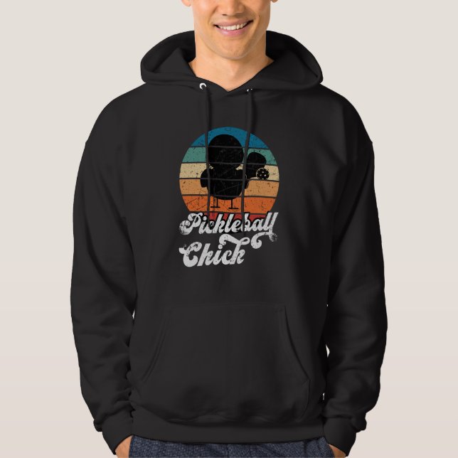Pickleball Chick Retro Vintage  1 Hoodie (Front)