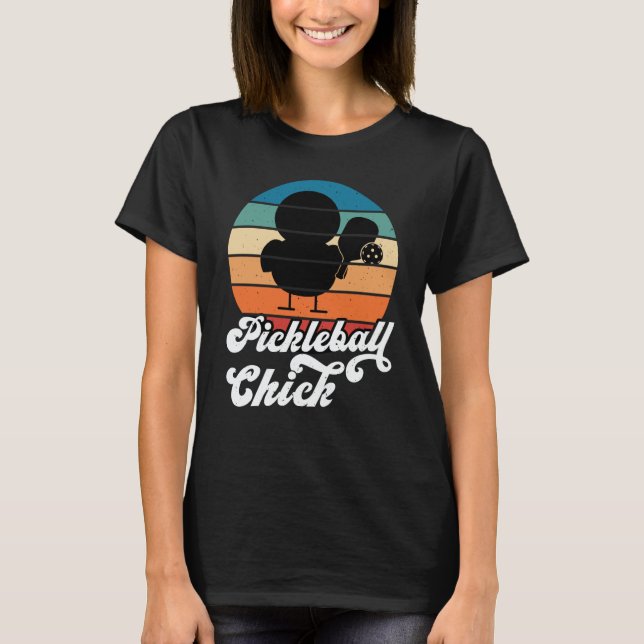 Pickleball Chick Retro Vintage T-Shirt (Front)